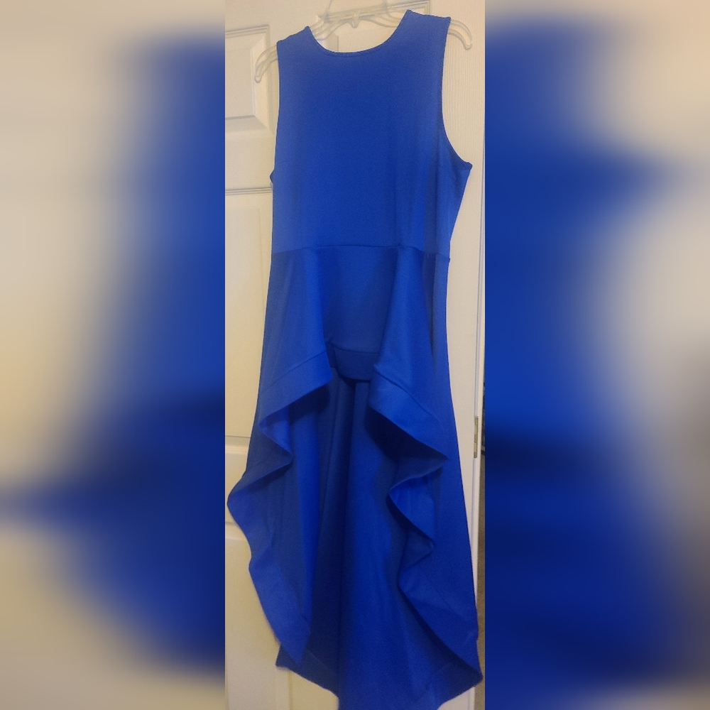 Elegant Blue High-Low Dress
